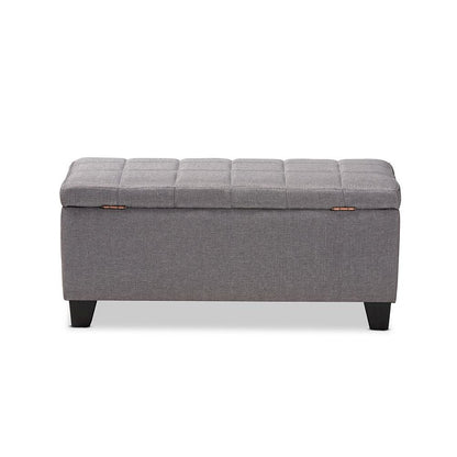 Fera Modern and Contemporary Gray Fabric Upholstered Storage Ottoman