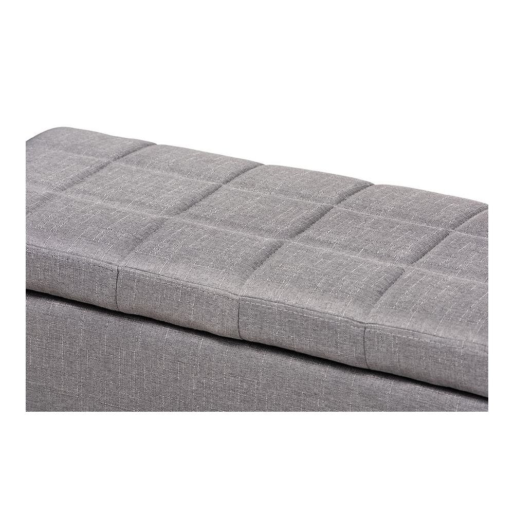 Fera Modern and Contemporary Gray Fabric Upholstered Storage Ottoman