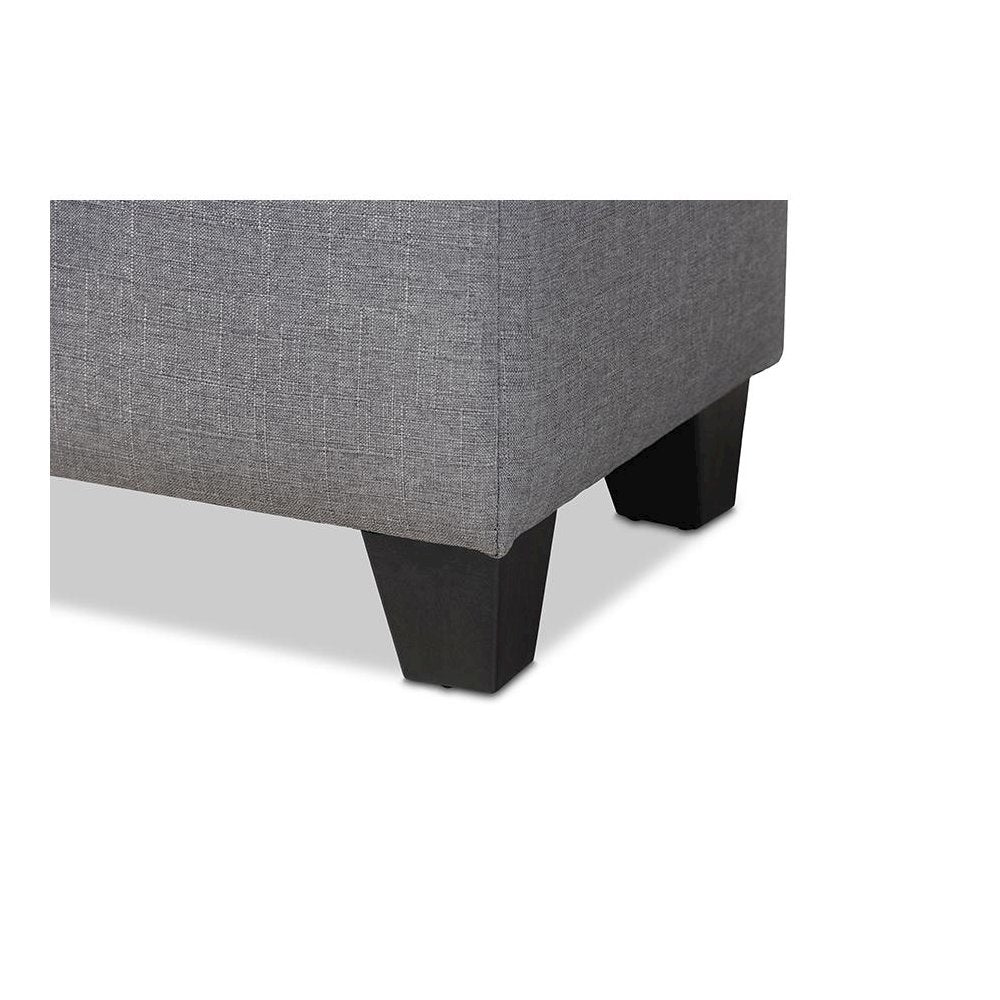 Fera Modern and Contemporary Gray Fabric Upholstered Storage Ottoman