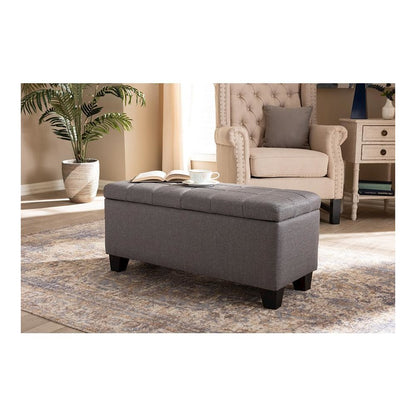 Fera Modern and Contemporary Gray Fabric Upholstered Storage Ottoman