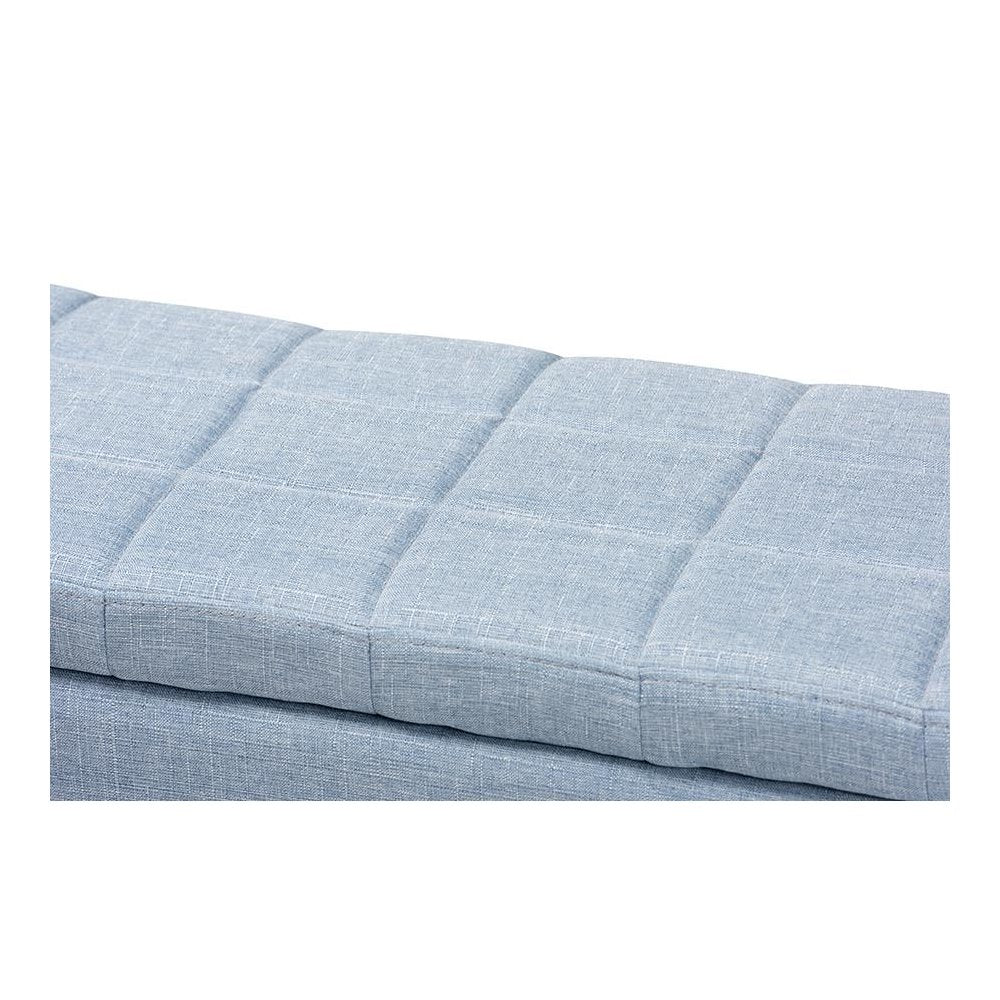 Fera Modern and Contemporary Light Blue Fabric Upholstered Storage Ottoman
