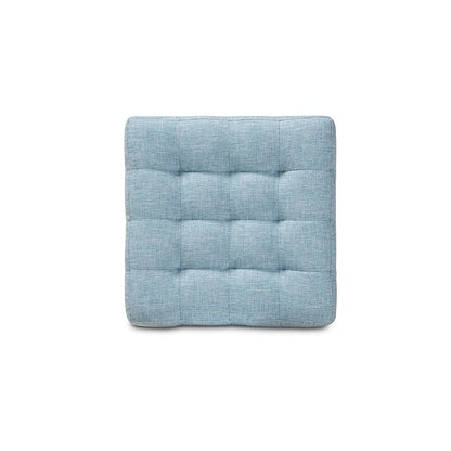 Light Blue Fabric Upholstered Tufted Cube Ottoman Set of 2