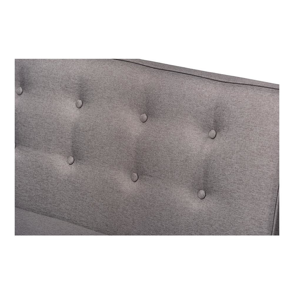 Gray Fabric Upholstered 2-Piece Wood Dining Nook Banquette Set