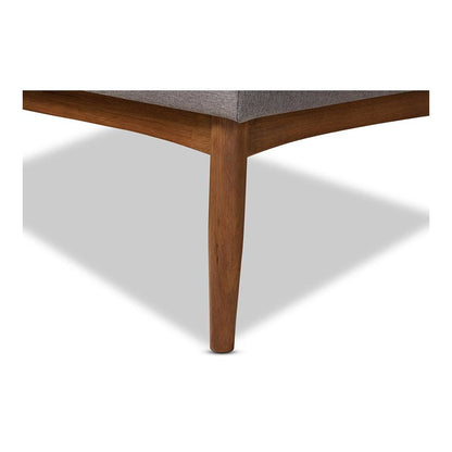 Gray Fabric Upholstered 2-Piece Wood Dining Nook Banquette Set