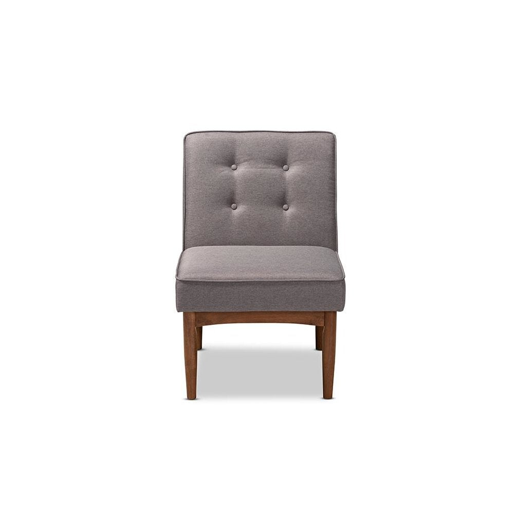 Baxton Studio Arvid Mid-Century Modern Gray Fabric Upholstered Wood Dining Chair