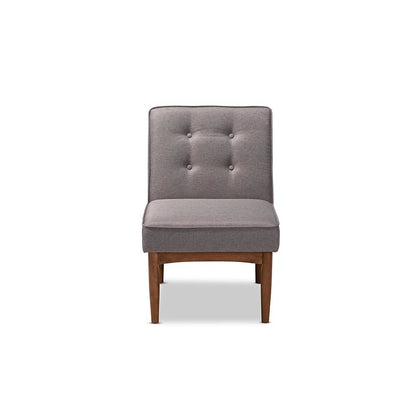 Baxton Studio Arvid Mid-Century Modern Gray Fabric Upholstered Wood Dining Chair