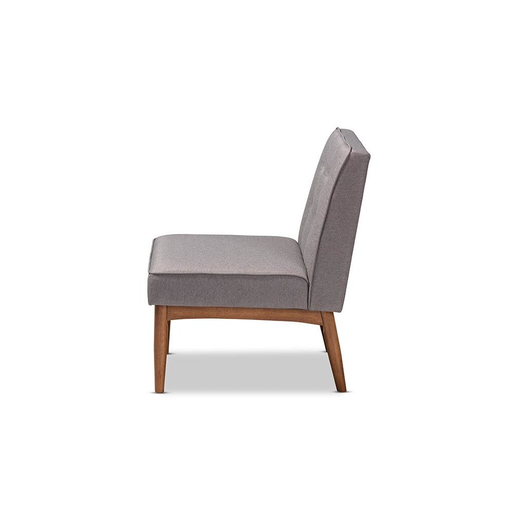 Baxton Studio Arvid Mid-Century Modern Gray Fabric Upholstered Wood Dining Chair