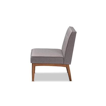 Baxton Studio Arvid Mid-Century Modern Gray Fabric Upholstered Wood Dining Chair