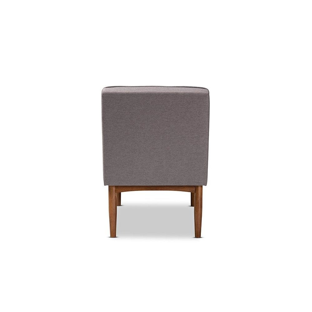 Baxton Studio Arvid Mid-Century Modern Gray Fabric Upholstered Wood Dining Chair