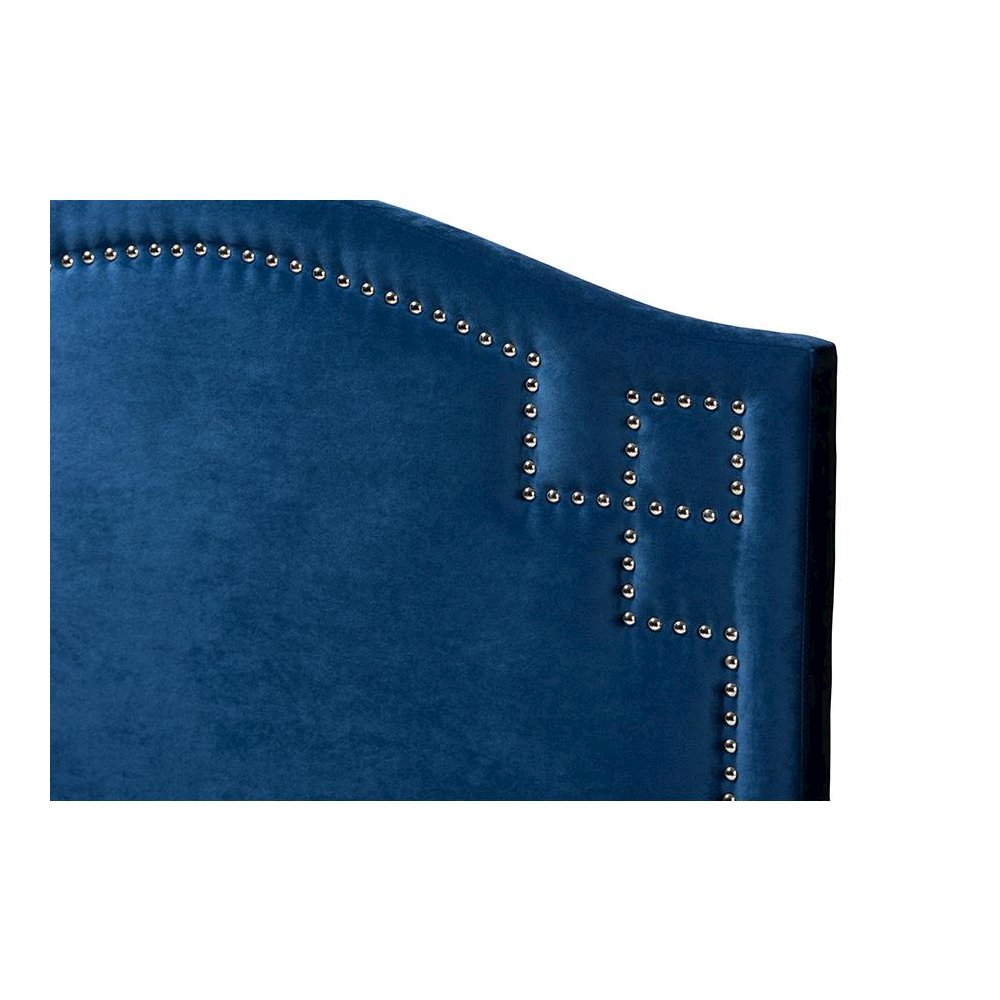 Royal Blue Velvet Fabric Upholstered Twin Size Headboard