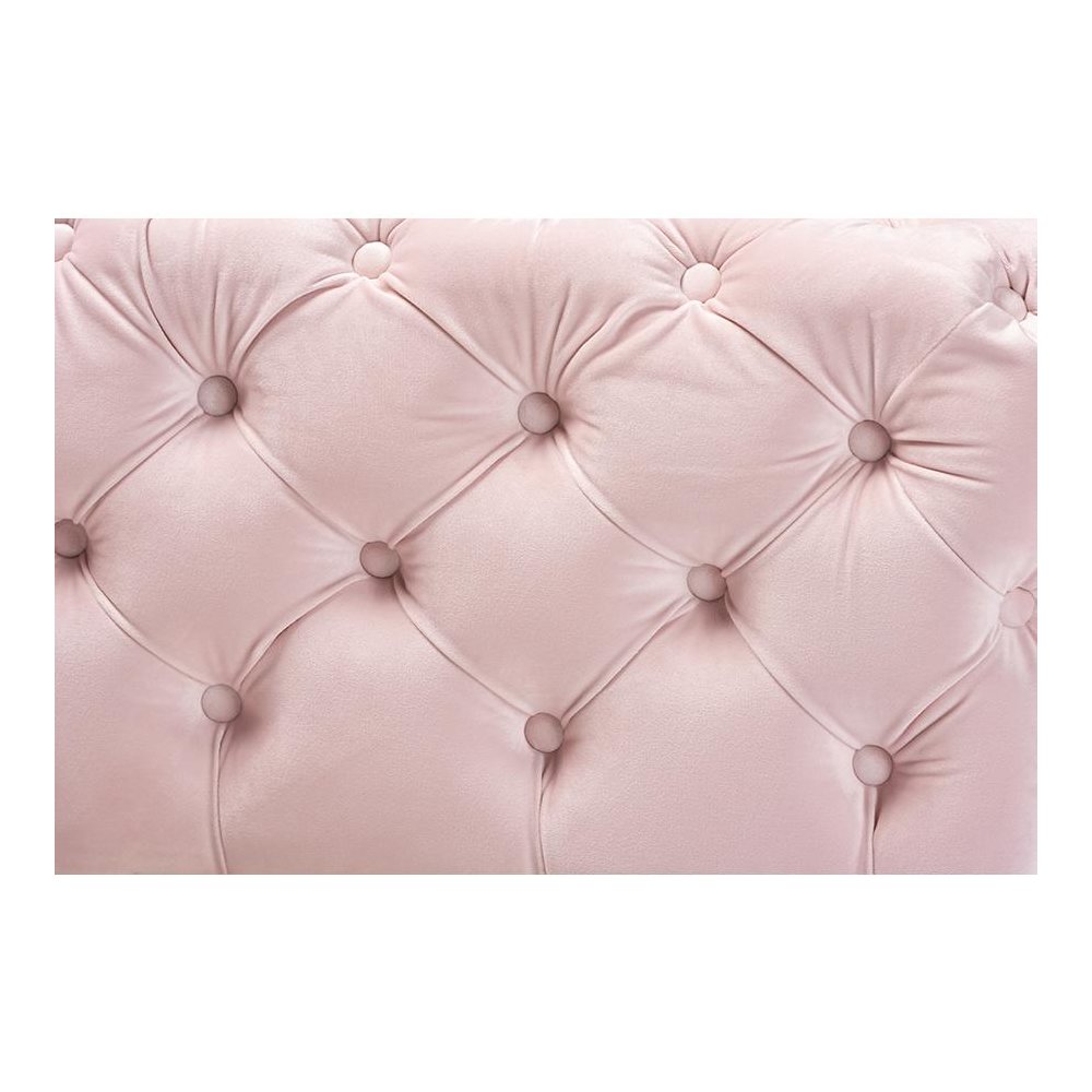 Gold Finished Button Tufted Bench Ottoman