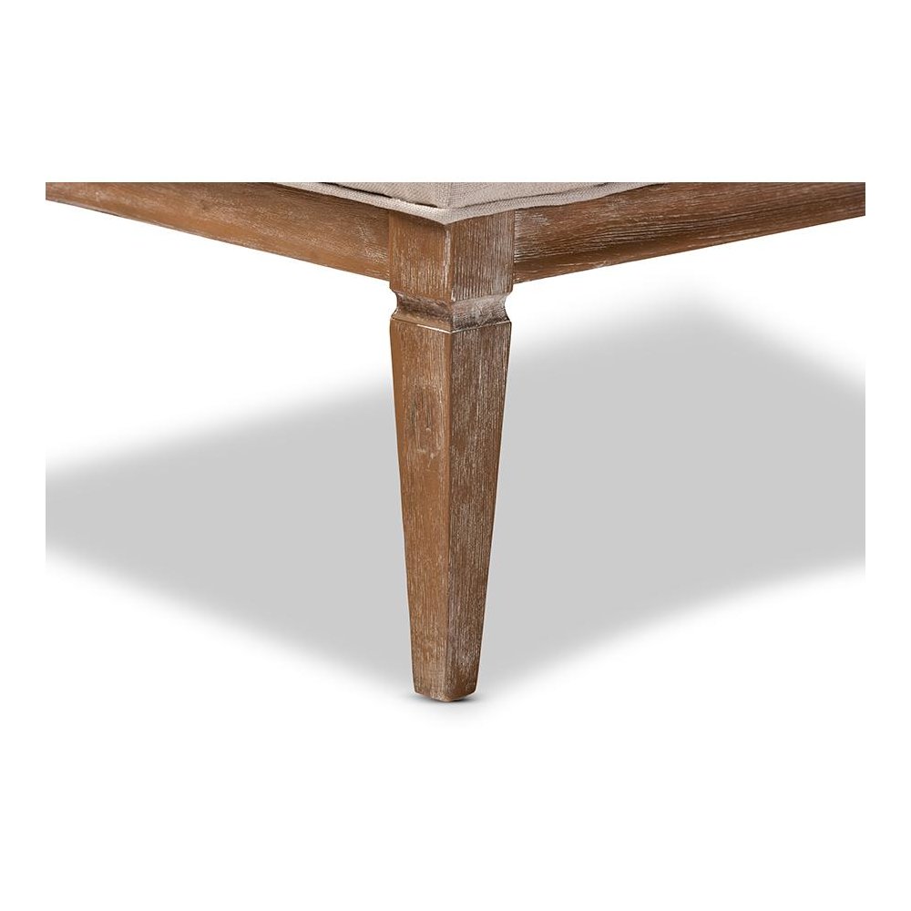 White-Washed Oak Wood Accent Barrel Chair
