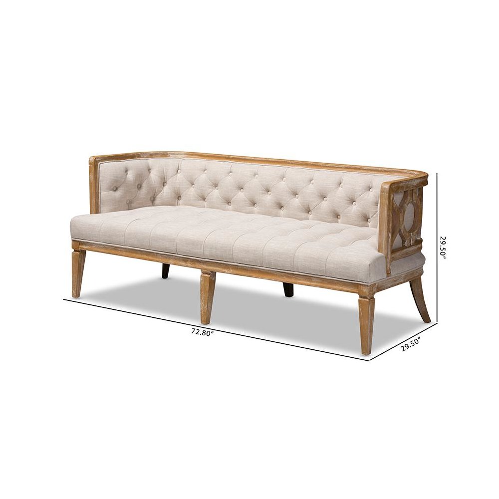 White-Washed Oak Wood Sofa