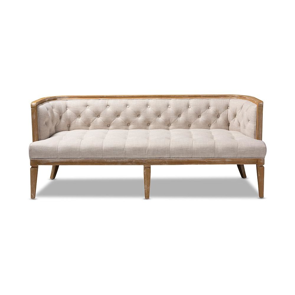 White-Washed Oak Wood Sofa