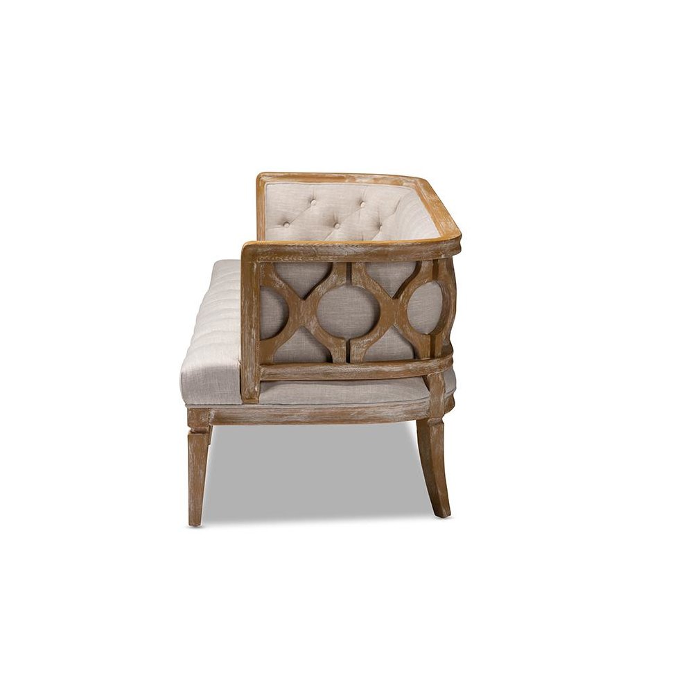 White-Washed Oak Wood Sofa