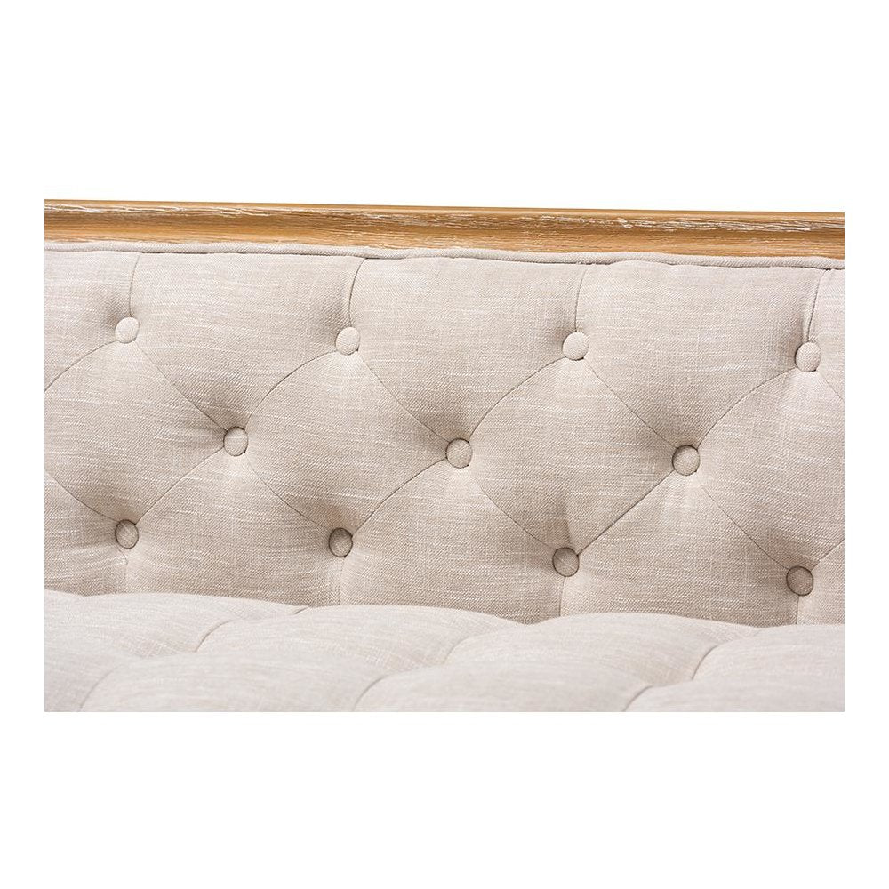 White-Washed Oak Wood Sofa