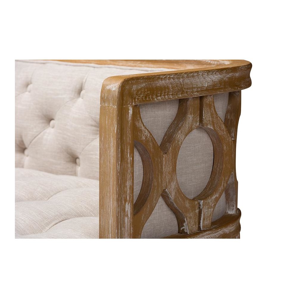 White-Washed Oak Wood Sofa