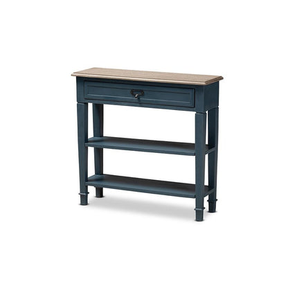 Dauphine French Provincial Blue Spruce Fiinished Wood Accent Console Table