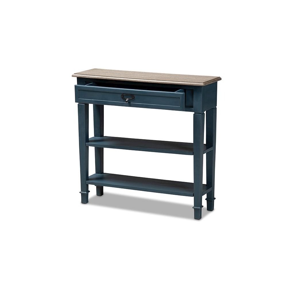 Dauphine French Provincial Blue Spruce Fiinished Wood Accent Console Table