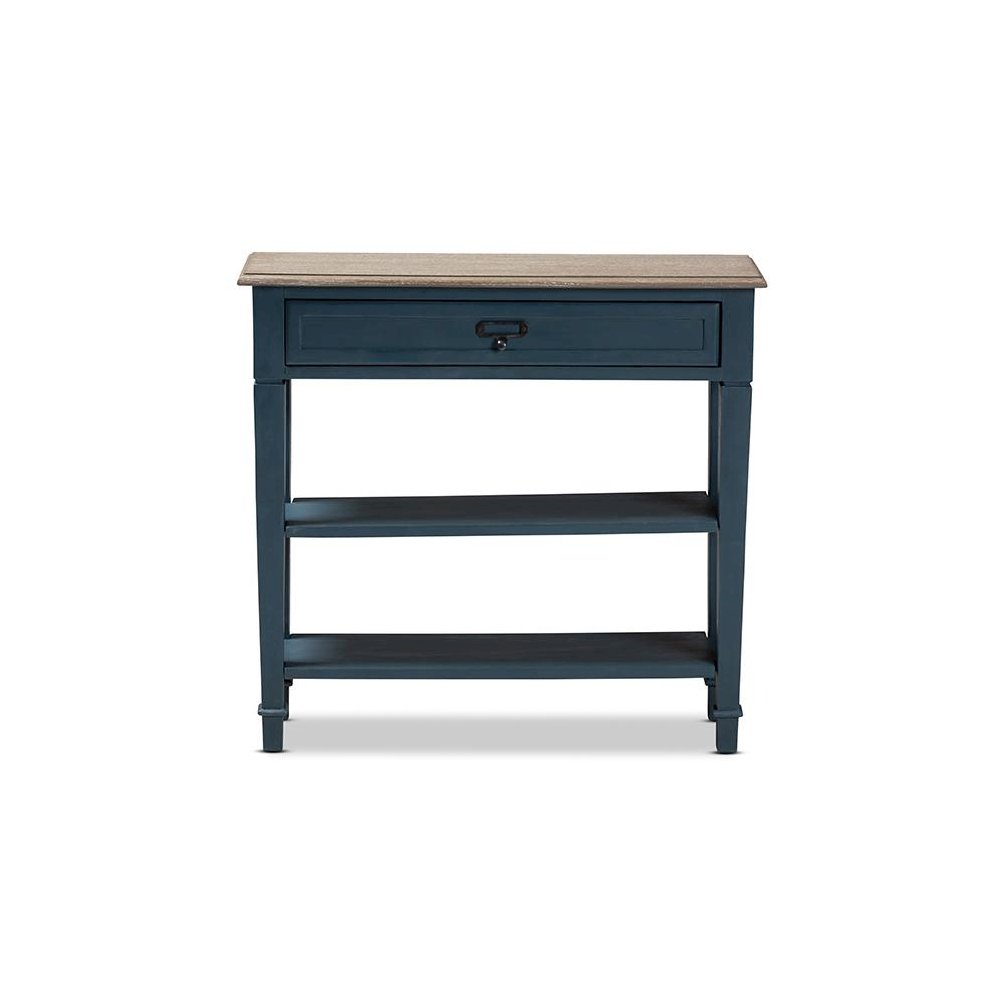 Dauphine French Provincial Blue Spruce Fiinished Wood Accent Console Table