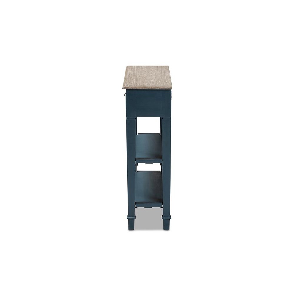 Dauphine French Provincial Blue Spruce Fiinished Wood Accent Console Table