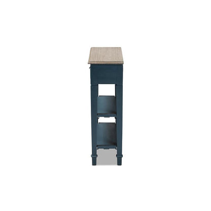 Dauphine French Provincial Blue Spruce Fiinished Wood Accent Console Table