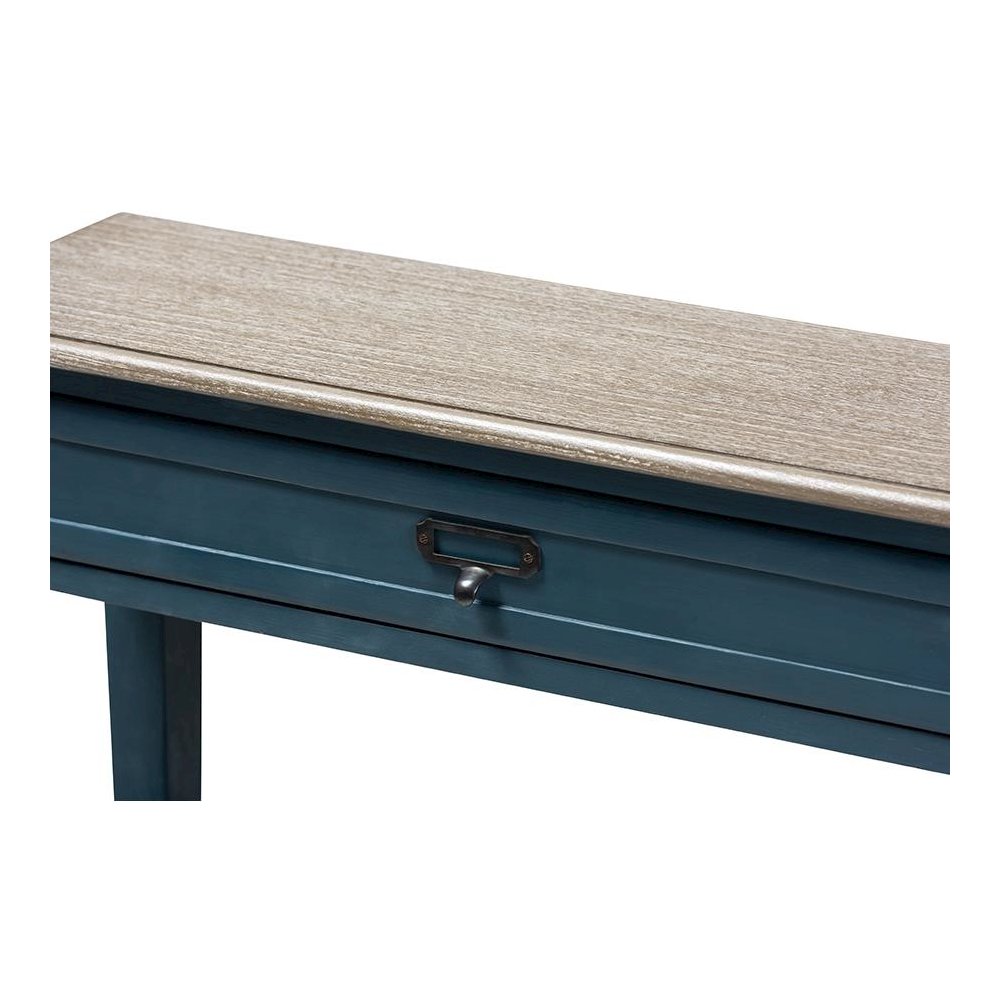 Dauphine French Provincial Blue Spruce Fiinished Wood Accent Console Table