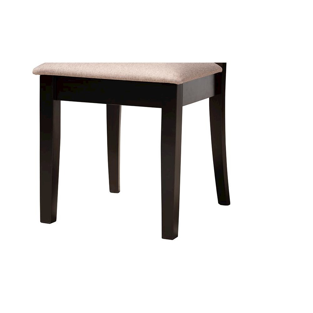 Marian Modern Sand Fabric and Dark Brown Finished Wood 5-Piece Dining Set