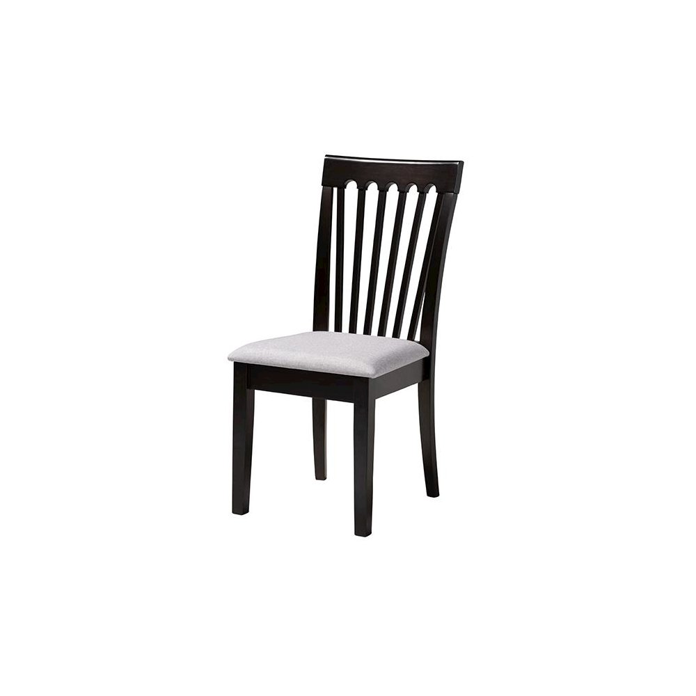 Nina Modern Grey Fabric and Espresso Brown Finished Wood 5-Piece Dining Set