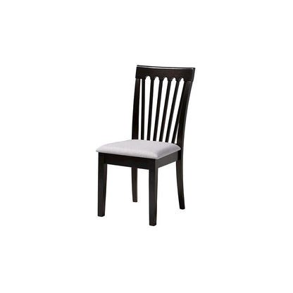 Nina Modern Grey Fabric and Espresso Brown Finished Wood 5-Piece Dining Set