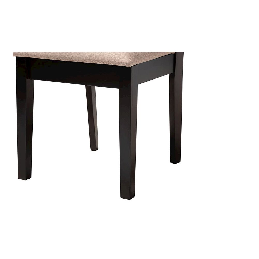 Norah Modern Sand Fabric and Dark Brown Finished Wood 5-Piece Dining Set