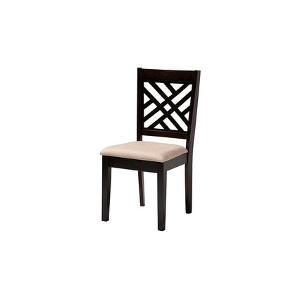 Alena Modern Sand Fabric and Dark Brown Finished Wood 5-Piece Dining Set