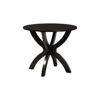 Edona Modern Sand Fabric and Walnut Brown Finished Wood 5-Piece Dining Set