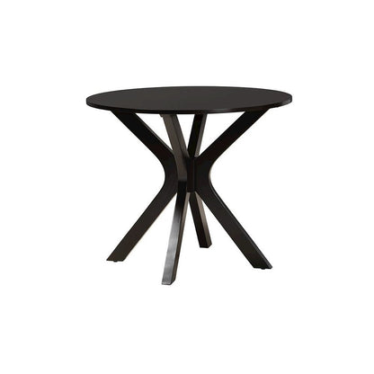Maya Modern Beige Fabric and Espresso Brown Finished Wood 5-Piece Dining Set