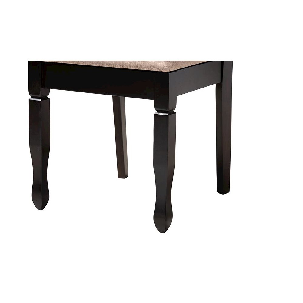 Maya Modern Beige Fabric and Espresso Brown Finished Wood 5-Piece Dining Set