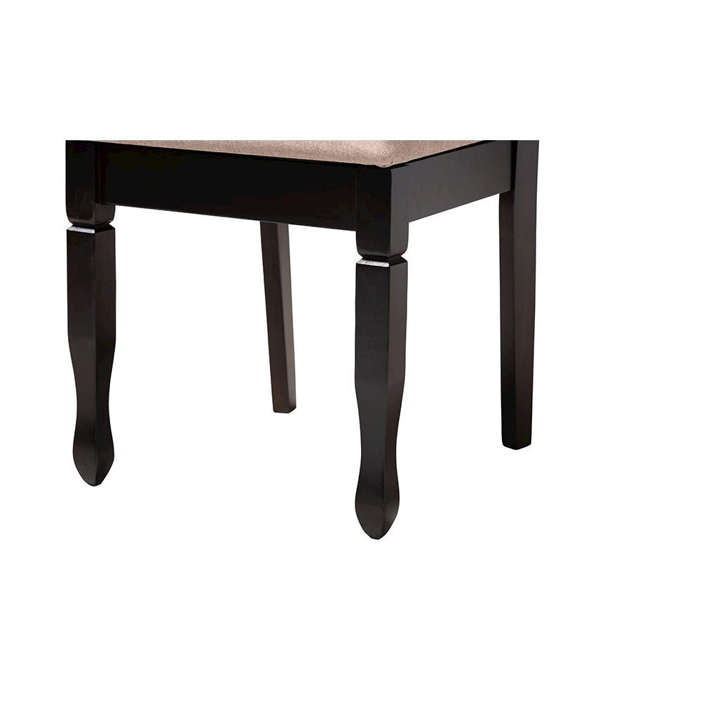 Irene Modern Sand Fabric and Dark Brown Finished Wood 5-Piece Dining Set