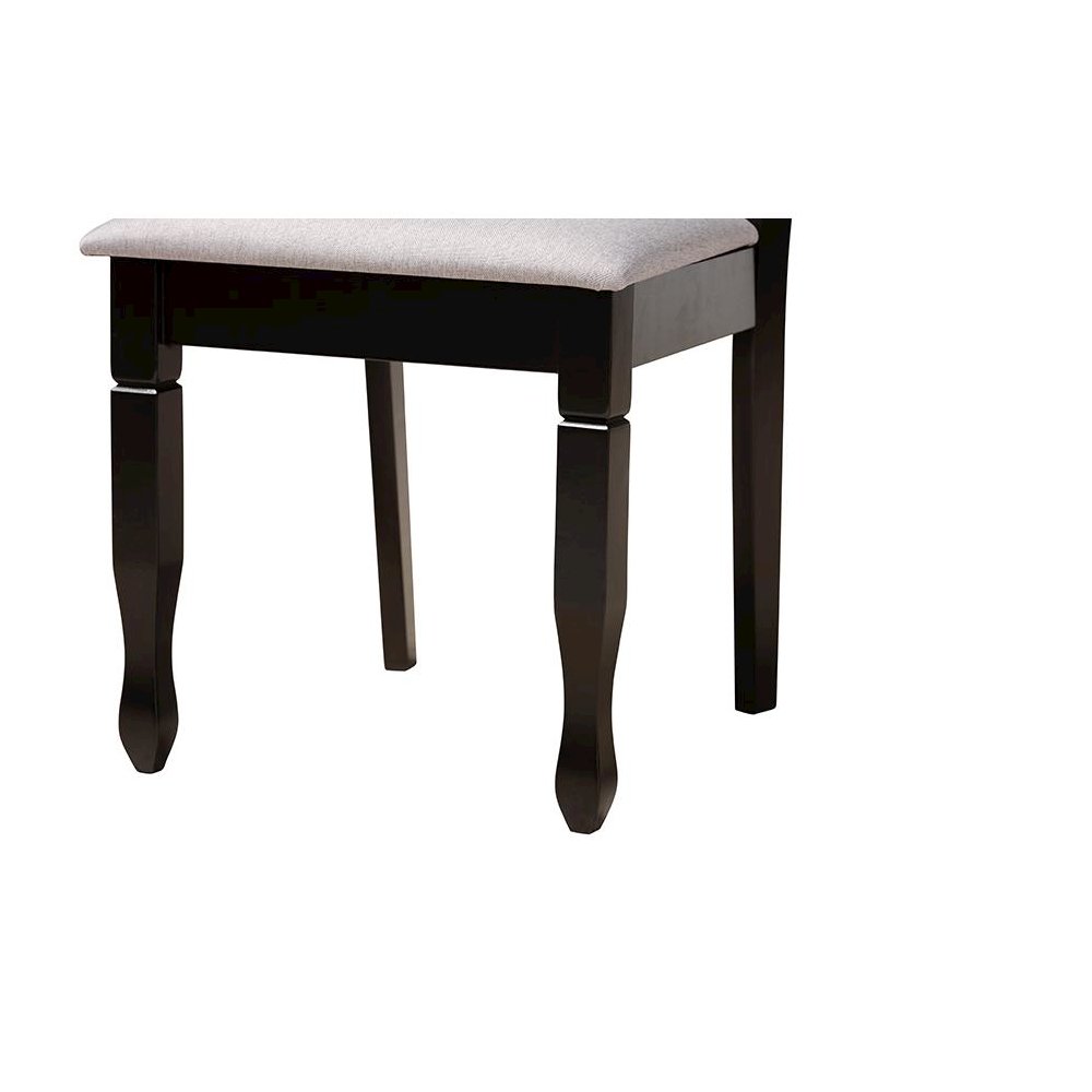 Maya Modern Grey Fabric and Espresso Brown Finished Wood 5-Piece Dining Set