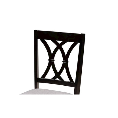 Aggie Modern Grey Fabric and Dark Brown Finished Wood 5-Piece Dining Set