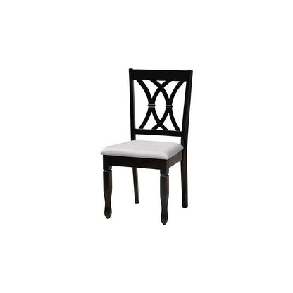 April Modern Grey Fabric and Dark Brown Finished Wood 5-Piece Dining Set