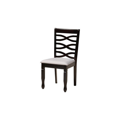 Mila Modern Grey Fabric and Dark Brown Finished Wood 5-Piece Dining Set