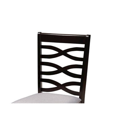 Mila Modern Grey Fabric and Dark Brown Finished Wood 5-Piece Dining Set