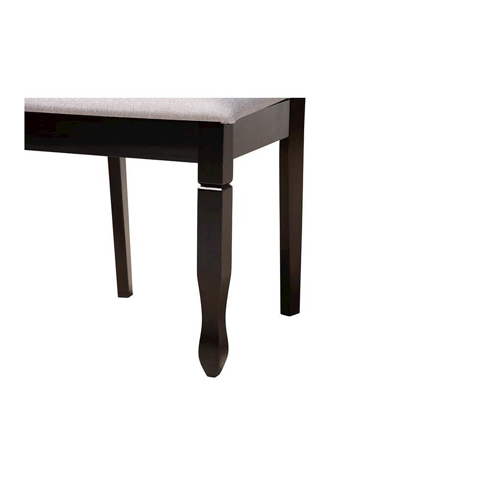 Mila Modern Grey Fabric and Dark Brown Finished Wood 5-Piece Dining Set