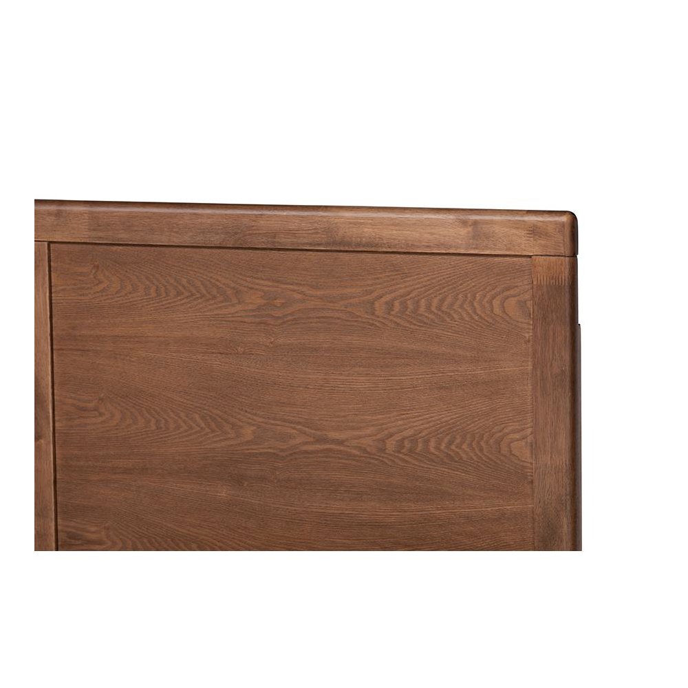 Ash Walnut Brown Finished Wood Full Size Platform Bed