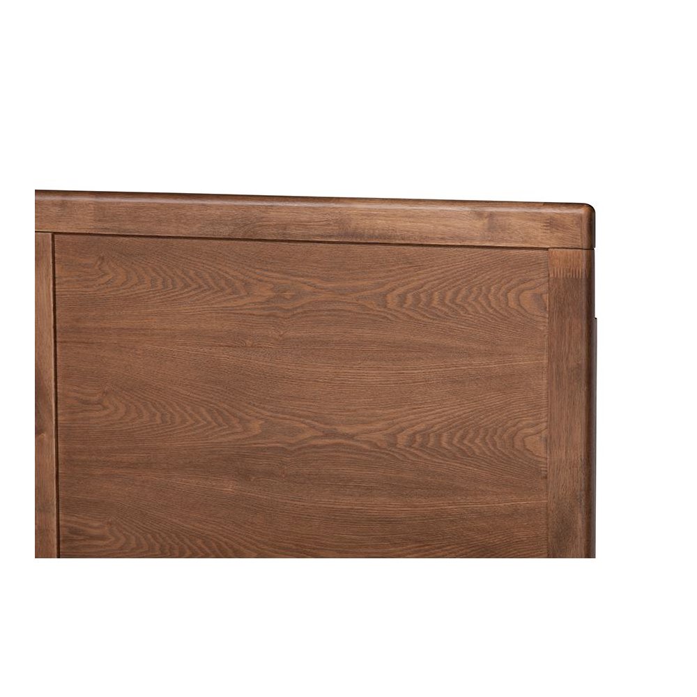 Ash Walnut Brown Finished Wood Full Size Platform Bed