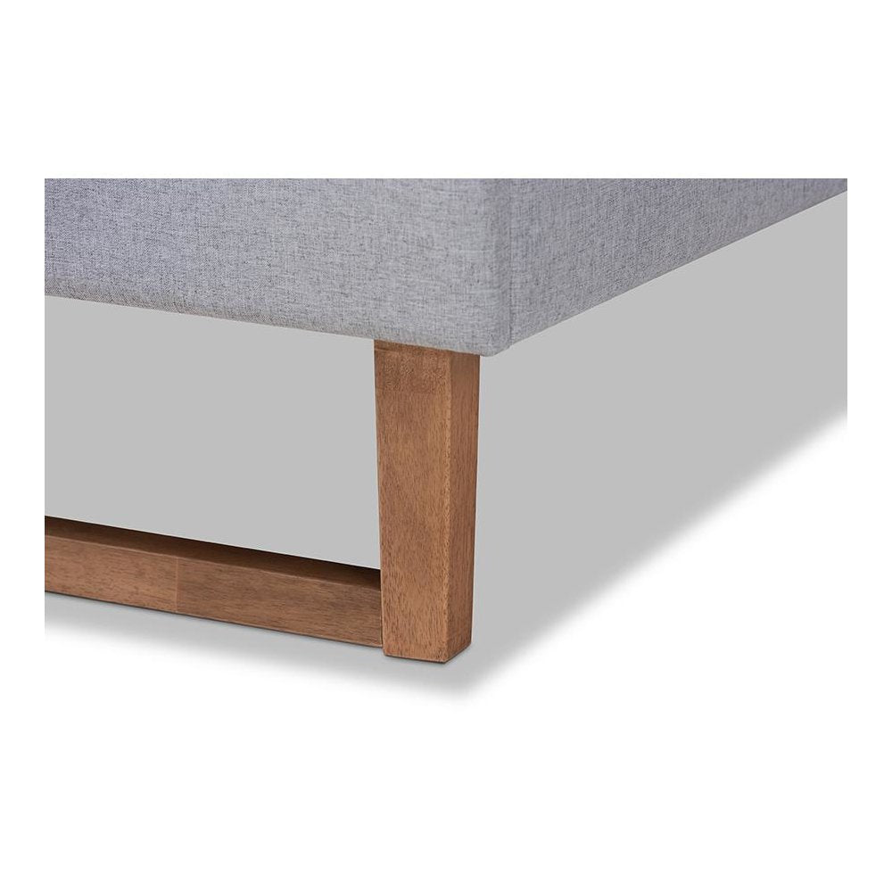 Ash Walnut Brown Finished Wood Full Size Platform Bed