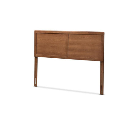 Raya Mid-Century Modern Walnut Brown Finished Wood Full Size Headboard