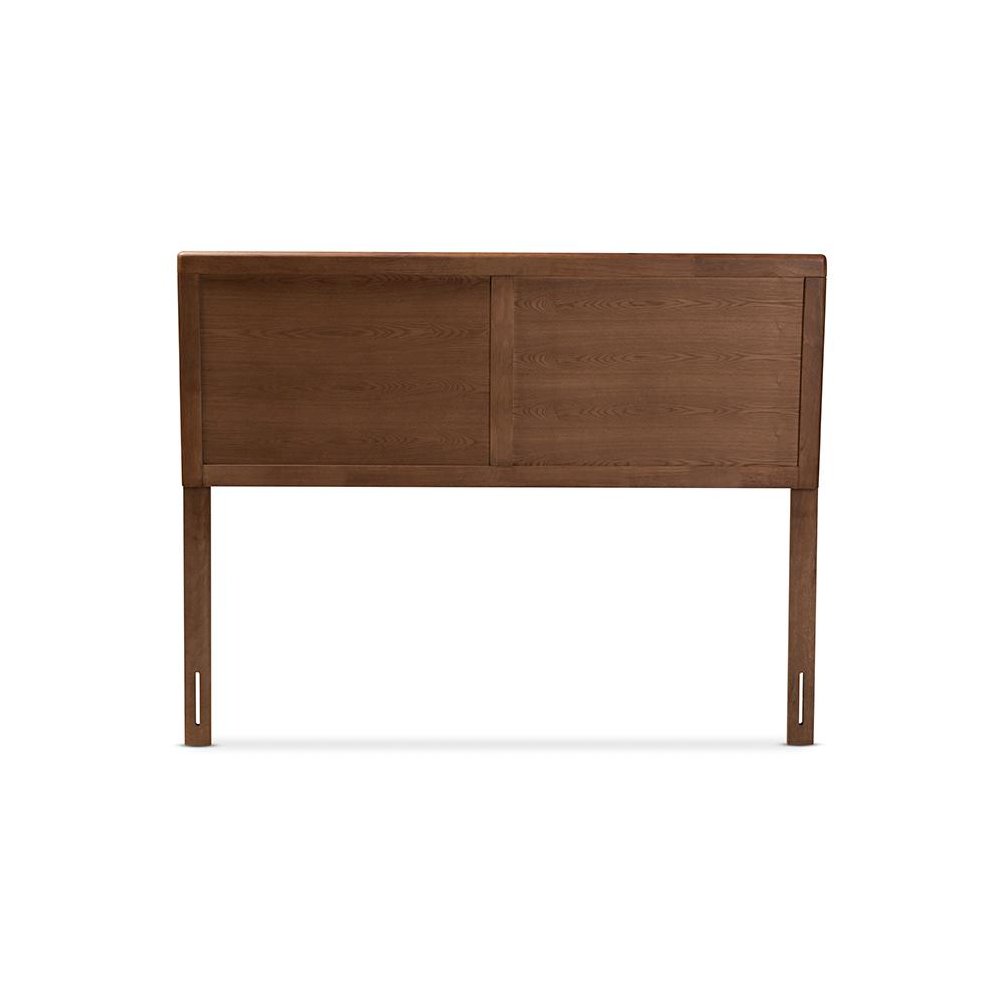Raya Mid-Century Modern Walnut Brown Finished Wood Full Size Headboard