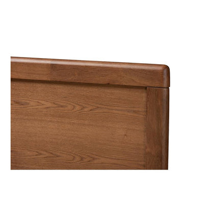 Raya Mid-Century Modern Walnut Brown Finished Wood Full Size Headboard