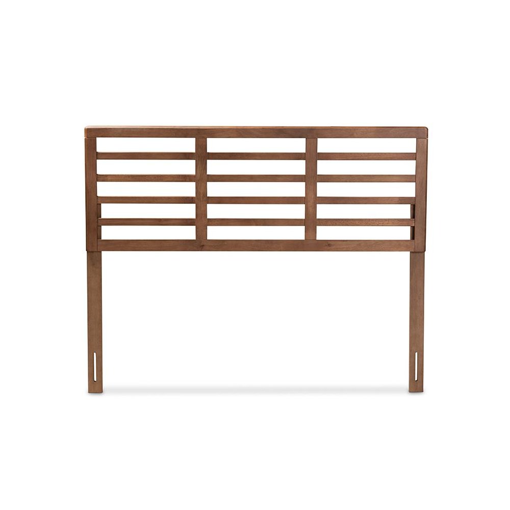 Walnut Brown Finished Wood Full Size Open Slat Headboard