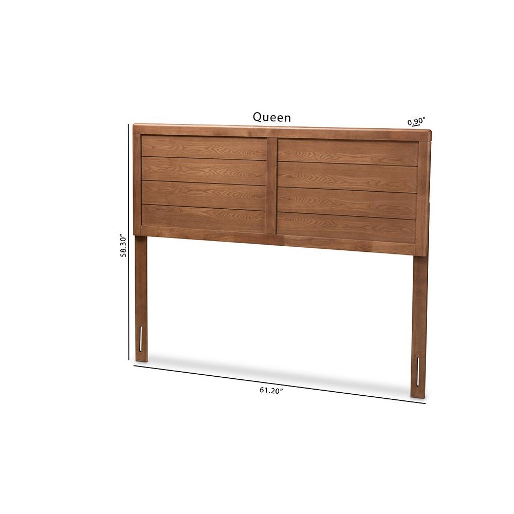 Seren Mid-Century Modern Walnut Brown Finished Wood Full Size Headboard